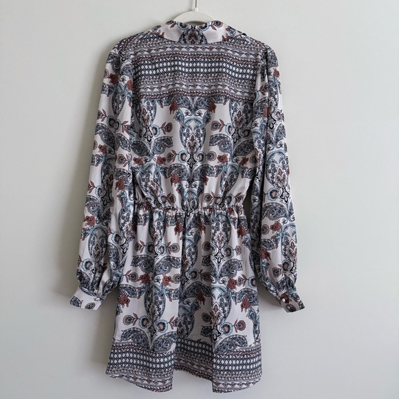 Show Me Your Mumu Dress Carrie Collared Cool Paisley Print Size M - Picture 5 of 16